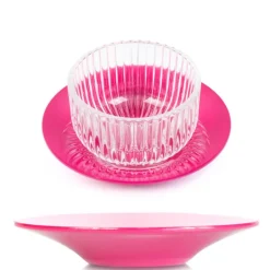 MARIAGE FRÈRES Sous tasse fuchsia Pleine Lune- Saucer|Boxes And Paraphernalia